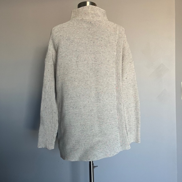 French Connection Mozart Mock‎ Neck Light Grey Cotton Confetti Jumper Sweater XS - Picture 7 of 11